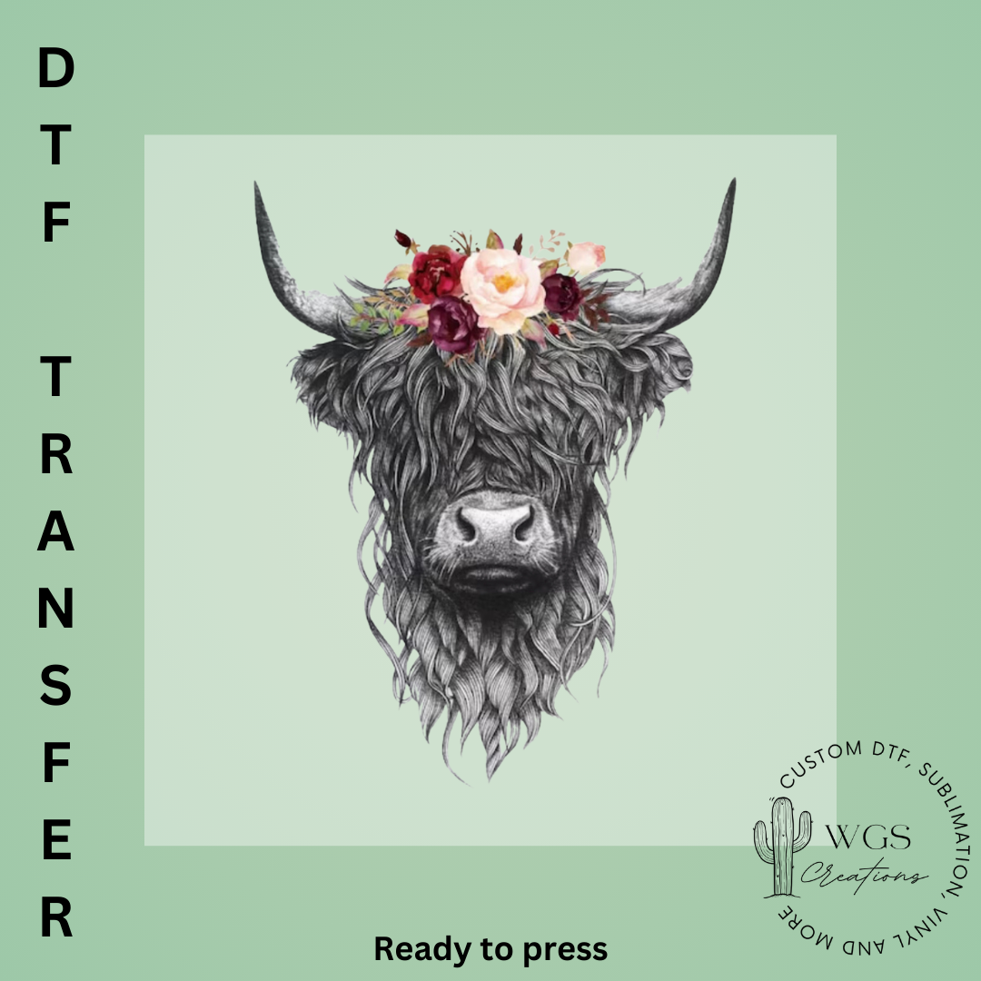 Floral Highland DTF Transfer