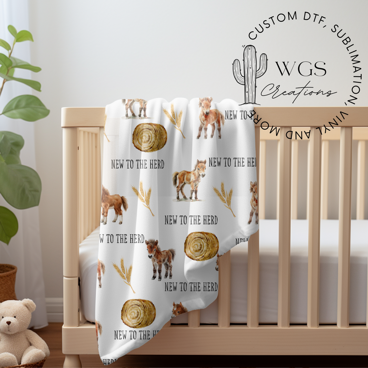 New to the Herd Horse Baby Blanket