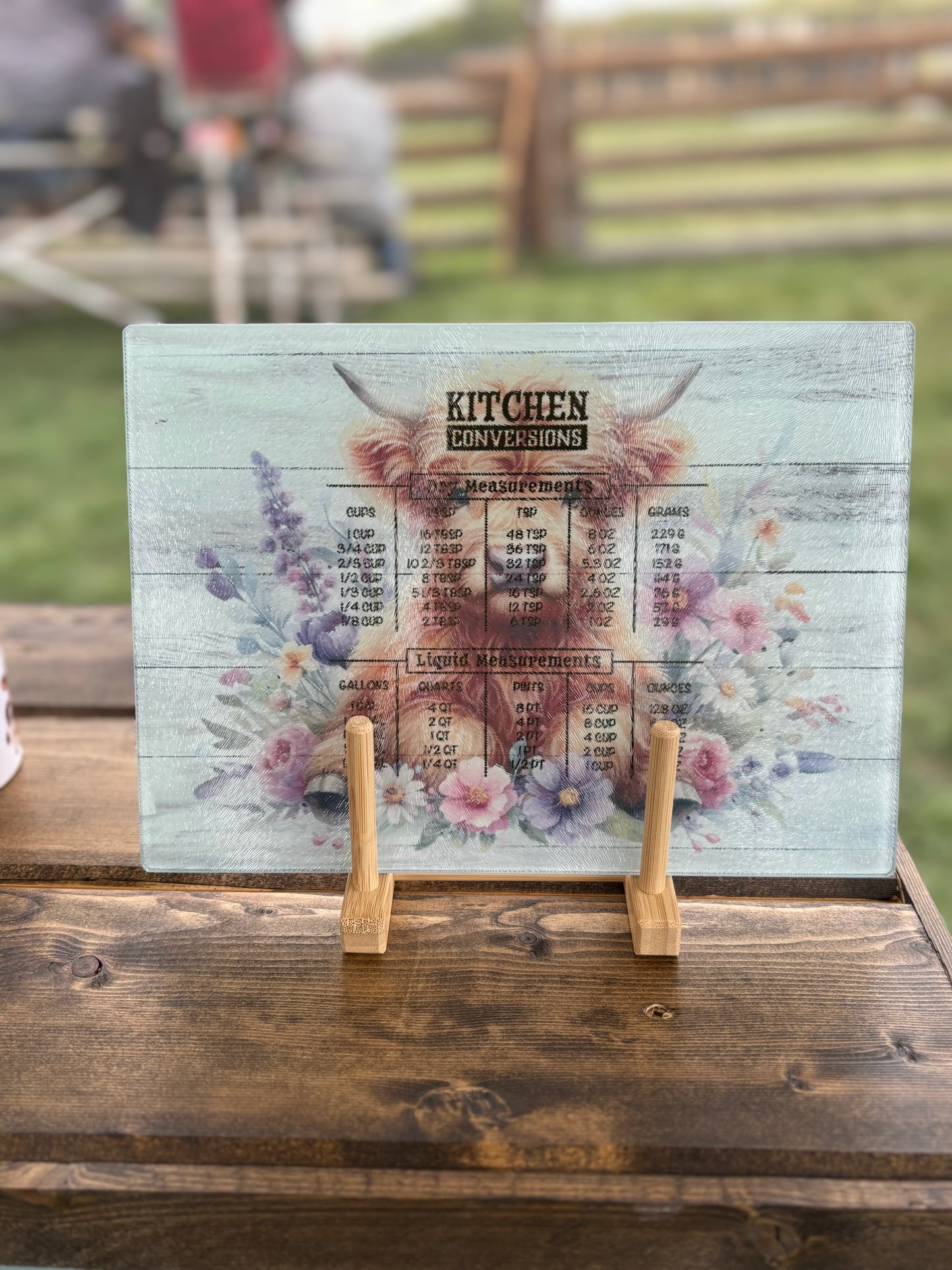 Floral Highland Conversions Glass Cutting Board