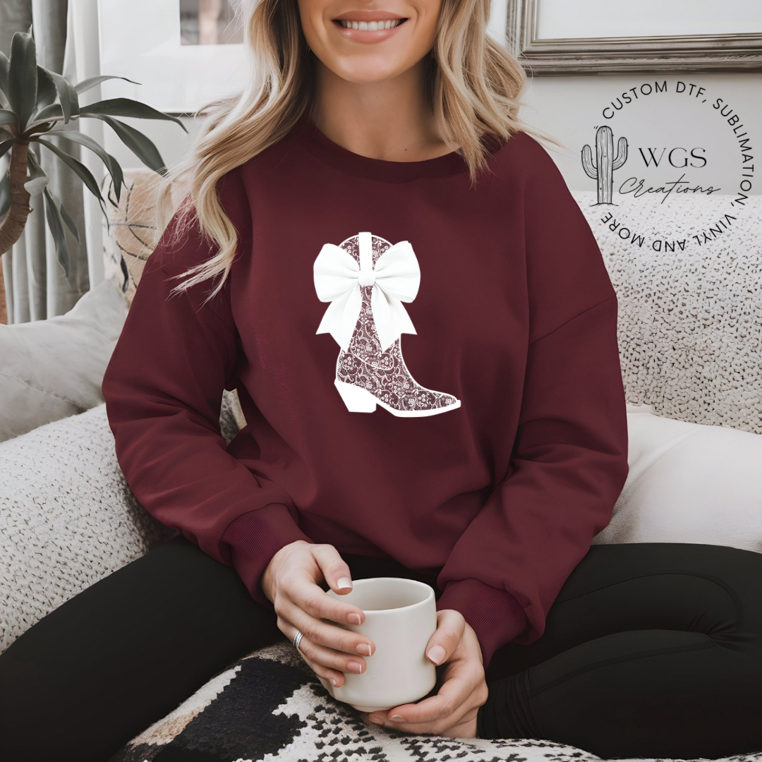 Lace Boot Crewneck