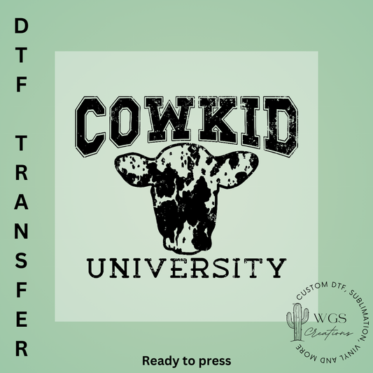 Cowkid University DTF Transfer