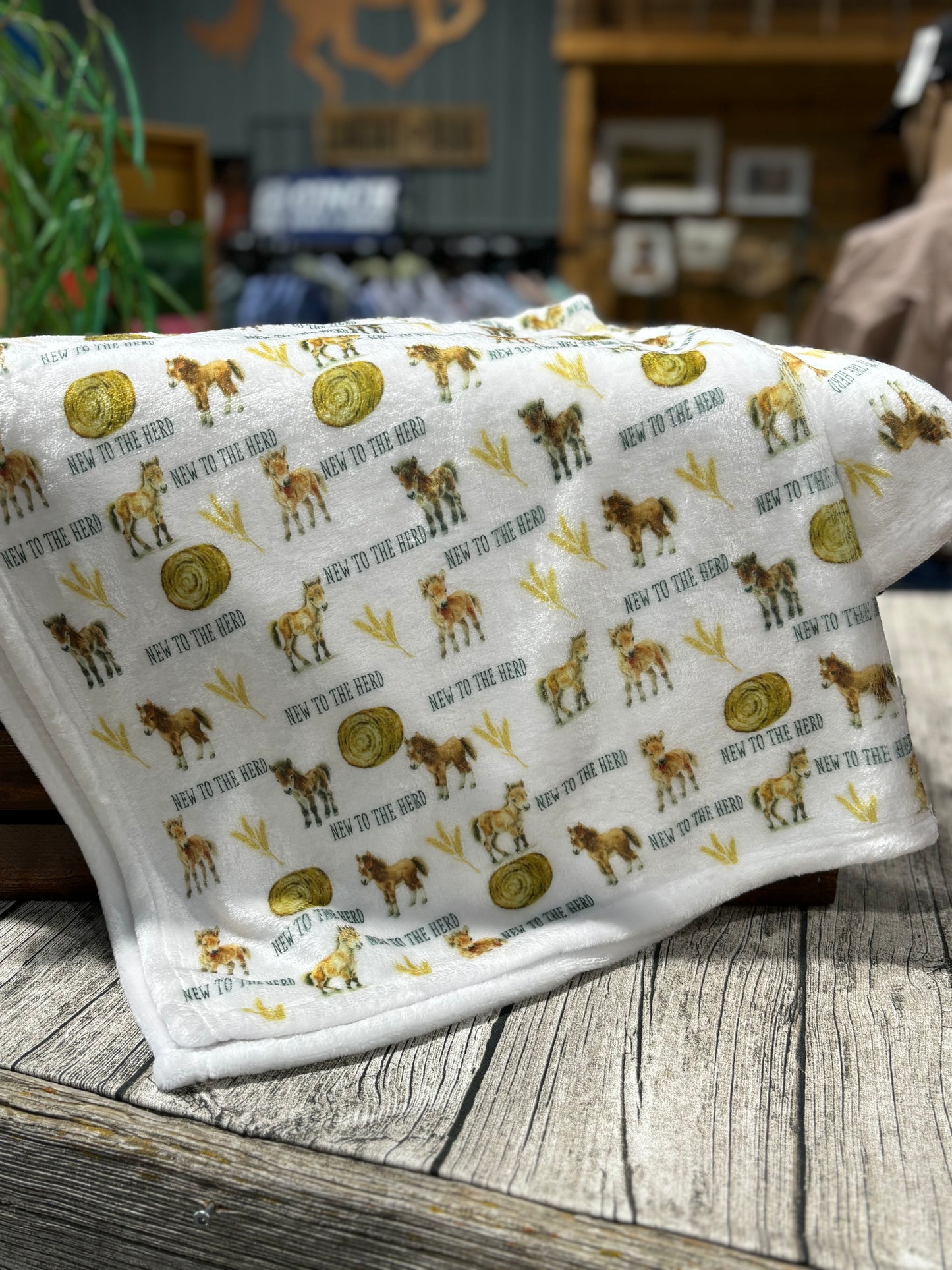 New to the Herd Horse Baby Blanket