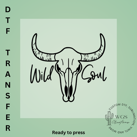 Wild Soul Skull DTF Transfer
