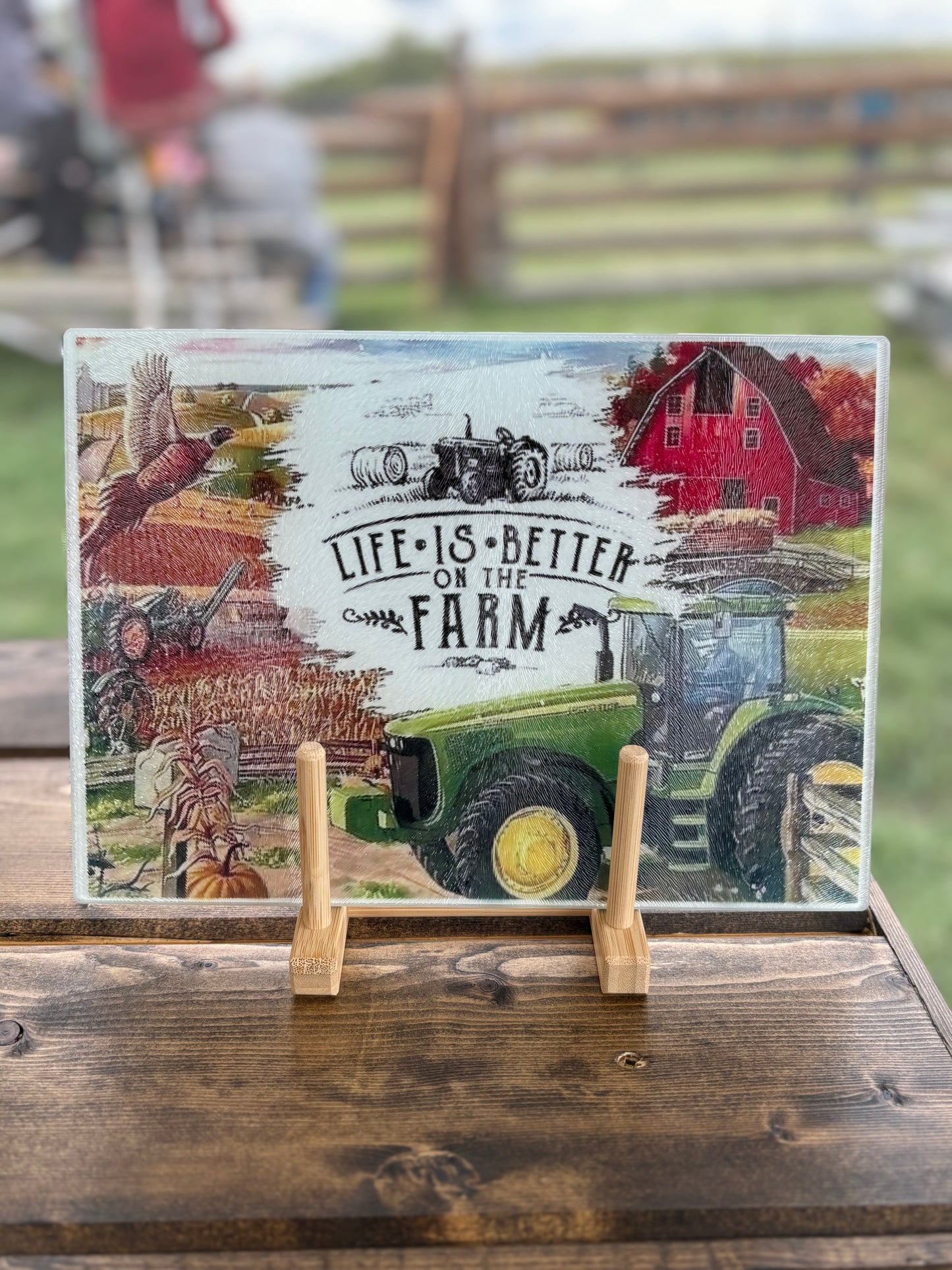 Life is Better on the Farm Glass Cutting Board
