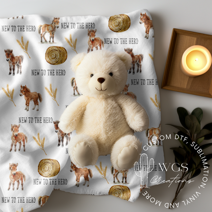 New to the Herd Horse Baby Blanket