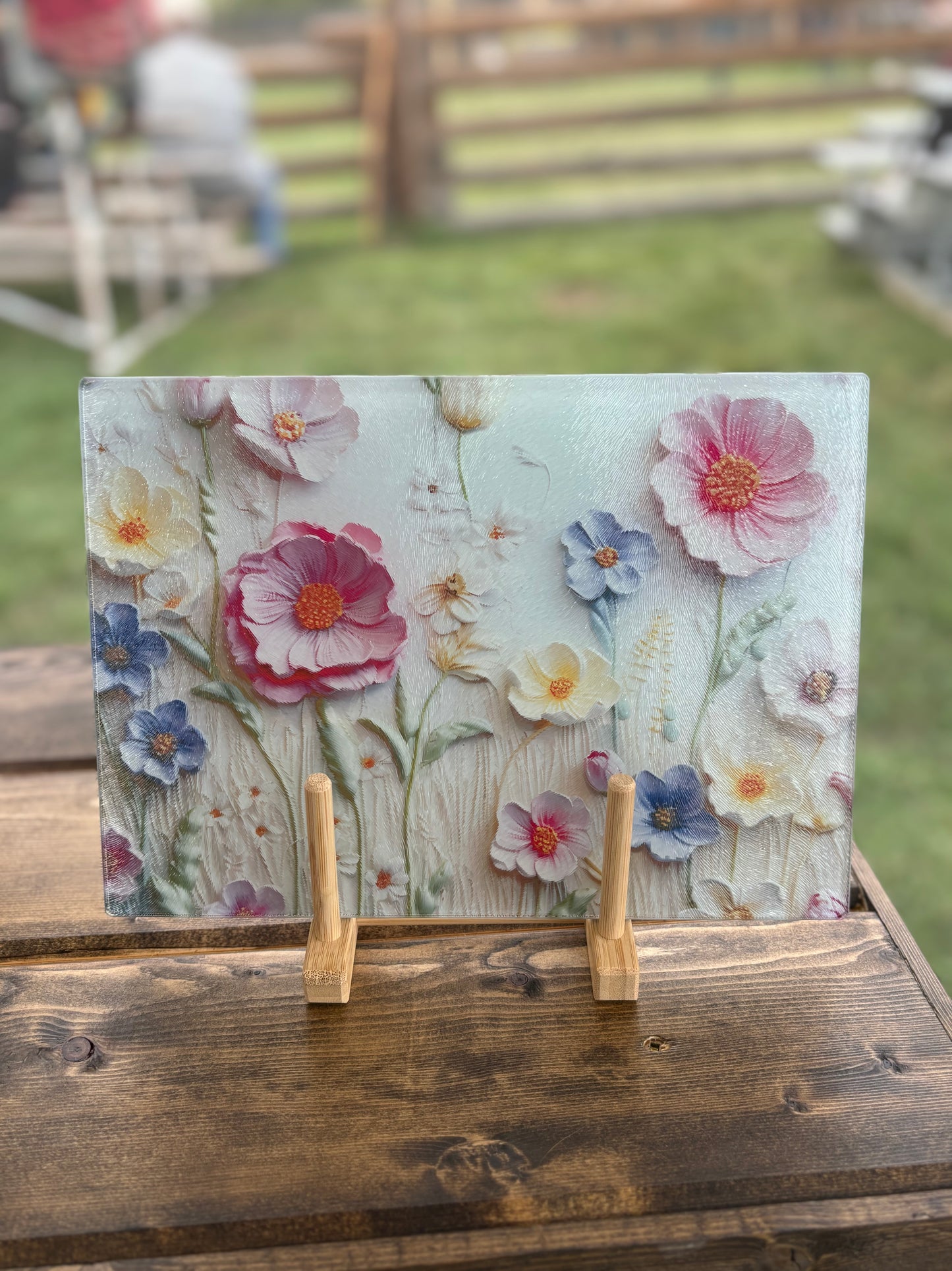 Floral Glass Cutting Board