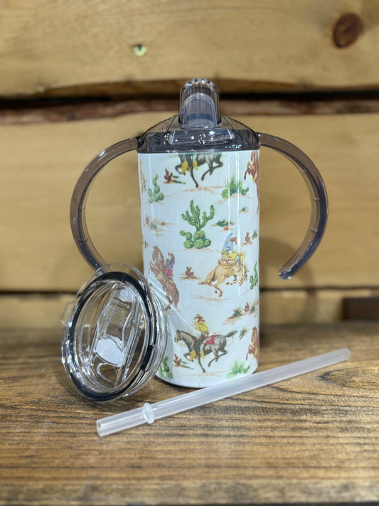 Vintage Cowboy Sippy Cup Tumbler
