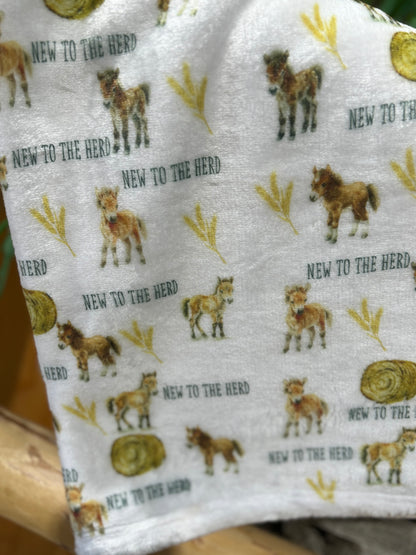 New to the Herd Horse Baby Blanket