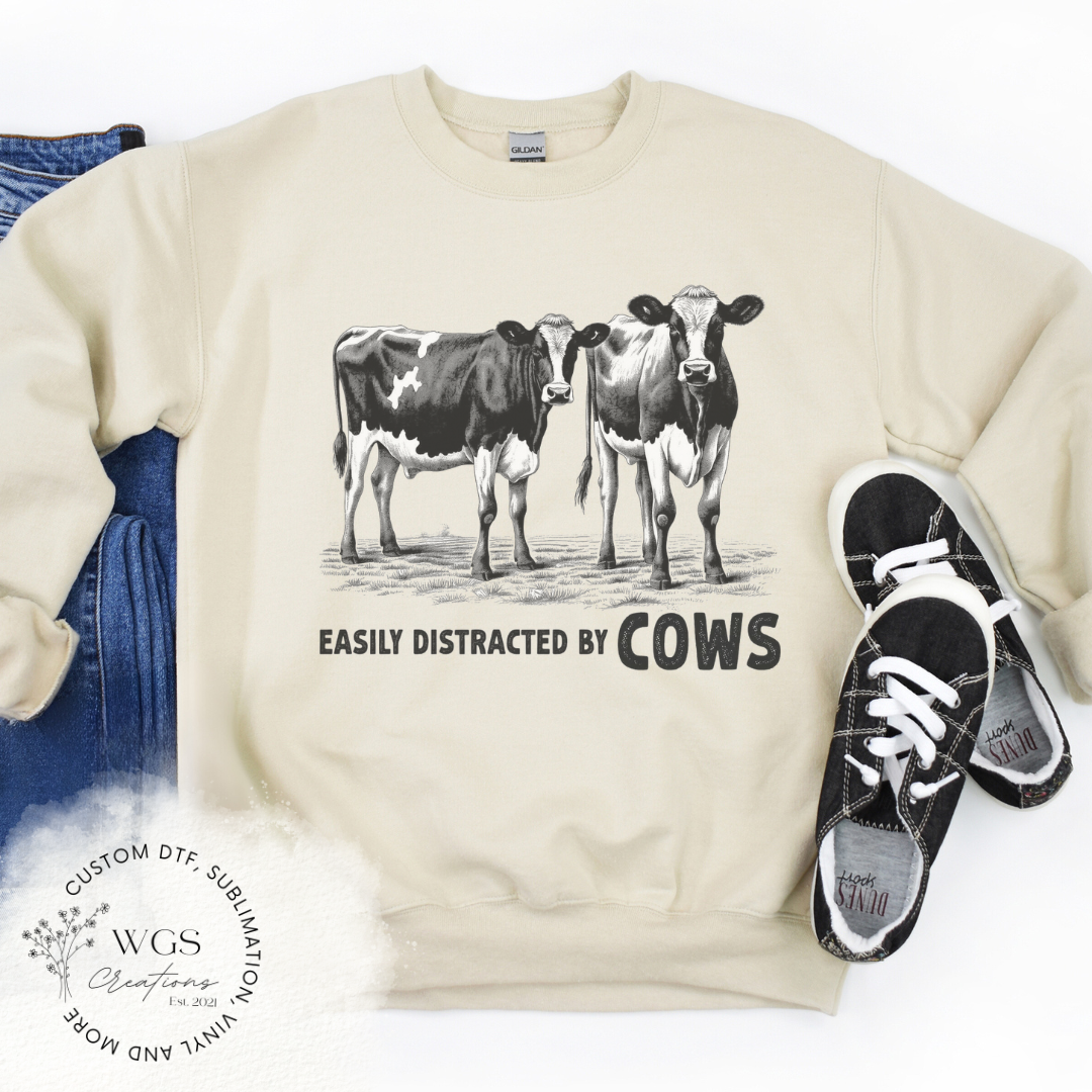 Easily Distracted by Cows Crewneck
