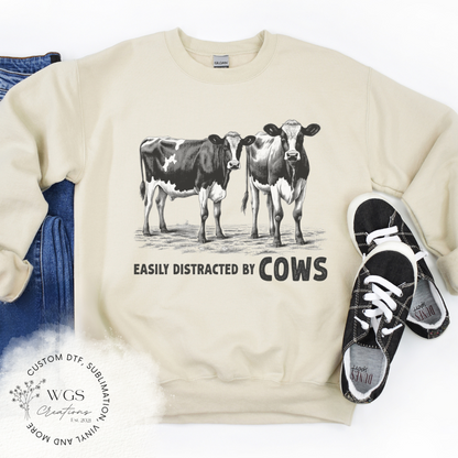 Easily Distracted by Cows Crewneck