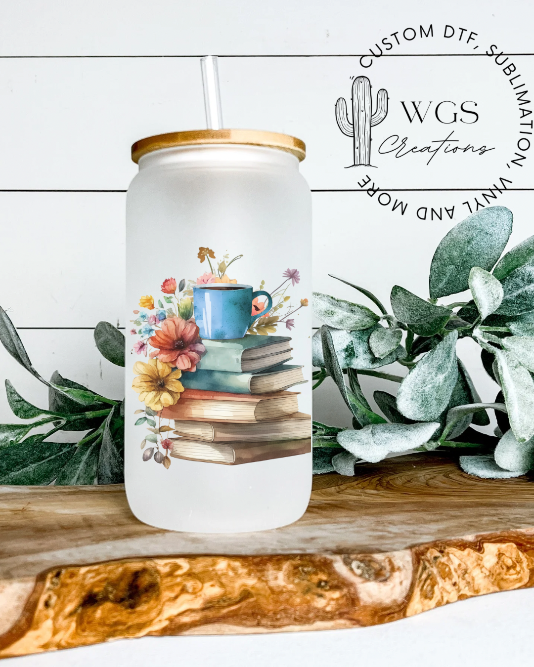 Easily Distracted by Books 16oz Glass Can