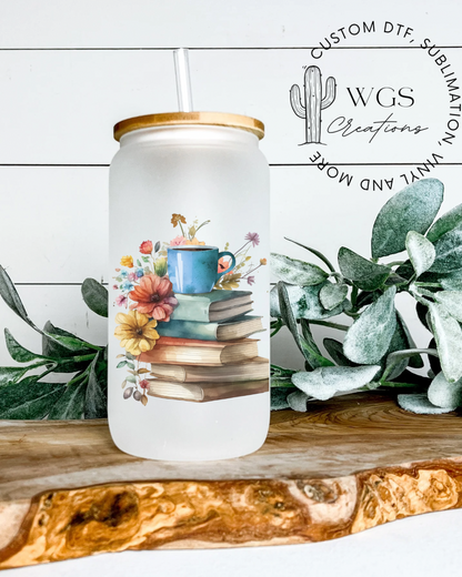 Easily Distracted by Books 16oz Glass Can