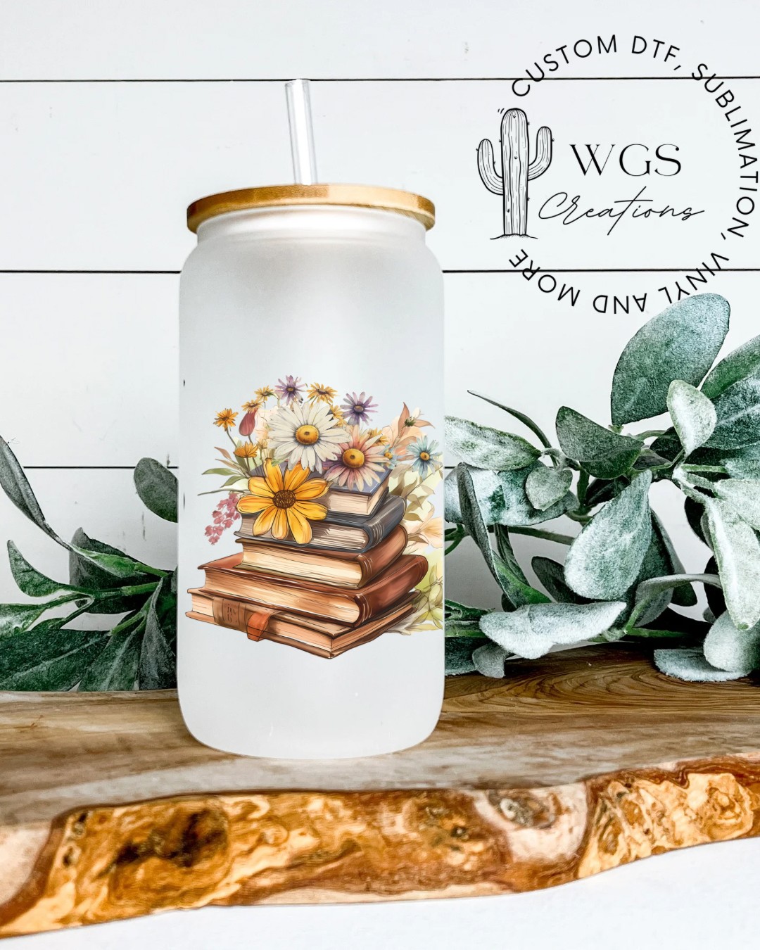 Easily Distracted by Books 16oz Glass Can