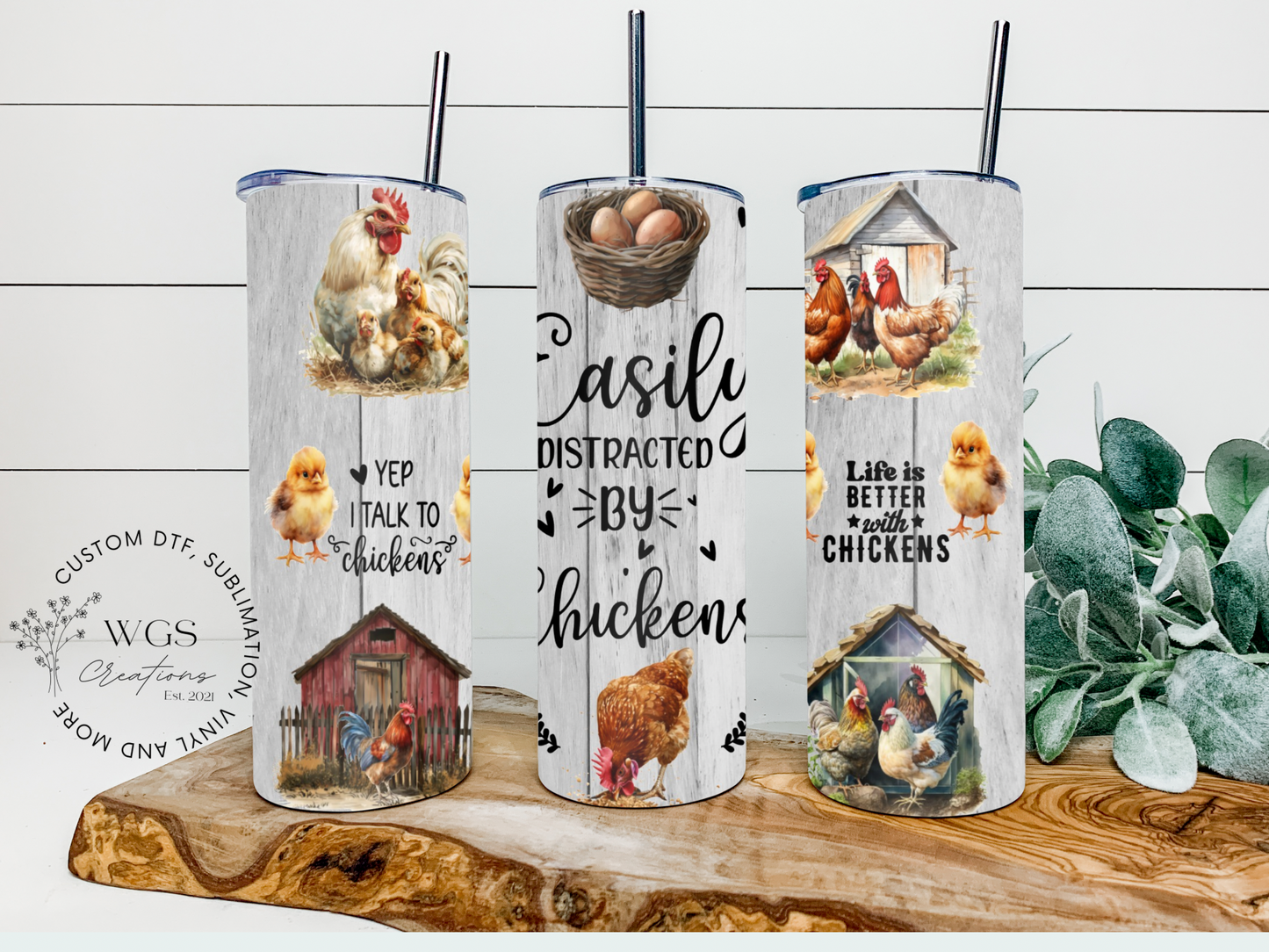 Easily Distracted by Chickens 20oz Tumbler