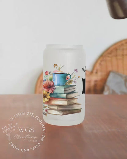 Easily Distracted by Books 16oz Glass Can